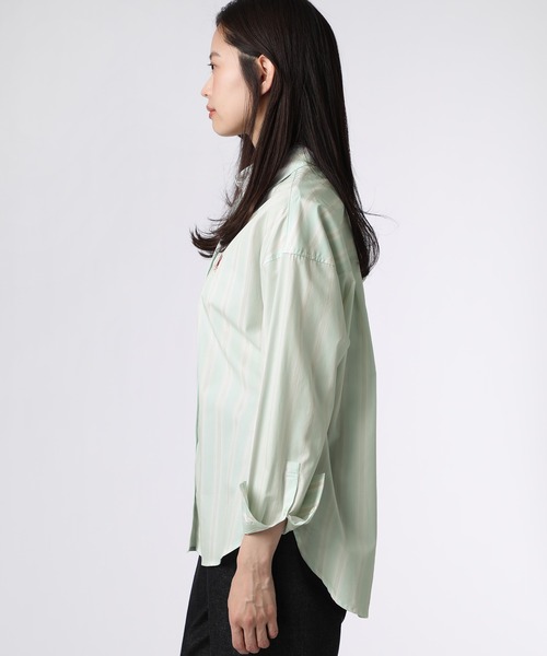 Psycho Bunny（サイコバニー）の「[WOMEN]ストライプ シャツ（シャツ/ブラウス・レディース・ライトブルー/ライトイエロー・FREE）」の3枚目の写真