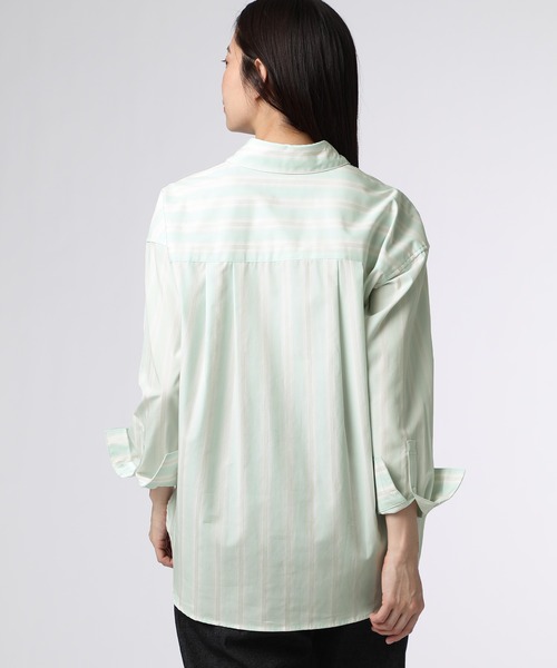 Psycho Bunny（サイコバニー）の「[WOMEN]ストライプ シャツ（シャツ/ブラウス・レディース・ライトブルー/ライトイエロー・FREE）」の4枚目の写真
