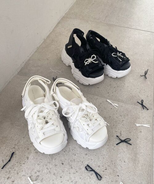 MAJESTIC LEGON(マジェスティックレゴン)の「2WAYデコリボンスポサン(サンダル・レディース・ブラック/アイボリー・SMALL/MEDIUM/LARGE)」の20枚目の写真