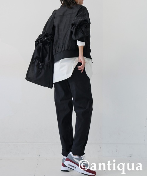 antiqua（アンティカ）の「シアーブルゾン（ブルゾン・レディース・ブラック/オフホワイト/ライム・ONESIZE）」の14枚目の写真