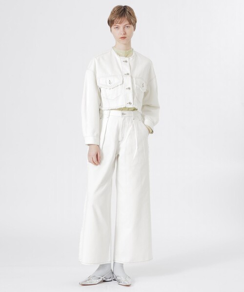 LOVELESS(ラブレス)の「サイドフリンジワイドデニム(デニムパンツ・レディース・ブルー系その他3/オフホワイト・34/36/38)」の8枚目の写真