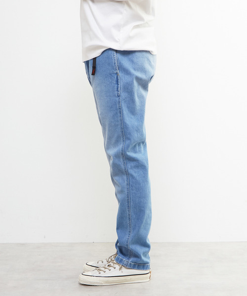 MEN'S MELROSE(メンズメルローズ)の「【Gramicci/グラミチ】ストレッチデニム NN-パンツ タイトクロップド | GMP5-SJP06(デニムパンツ・メンズ・サックスブルー/インディゴブルー・4/5/3)」の4枚目の写真
