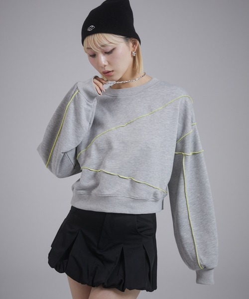 ENVYM(アンビー)の「バイカラーステッチスウェットPO(スウェット・レディース・ブラック/グレー/ダークグレー・FREE)」の10枚目の写真