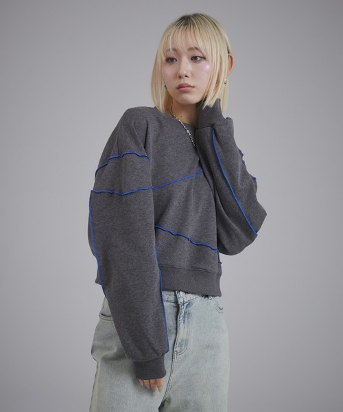 ENVYM(アンビー)の「バイカラーステッチスウェットPO(スウェット・レディース・ブラック/グレー/ダークグレー・FREE)」の15枚目の写真