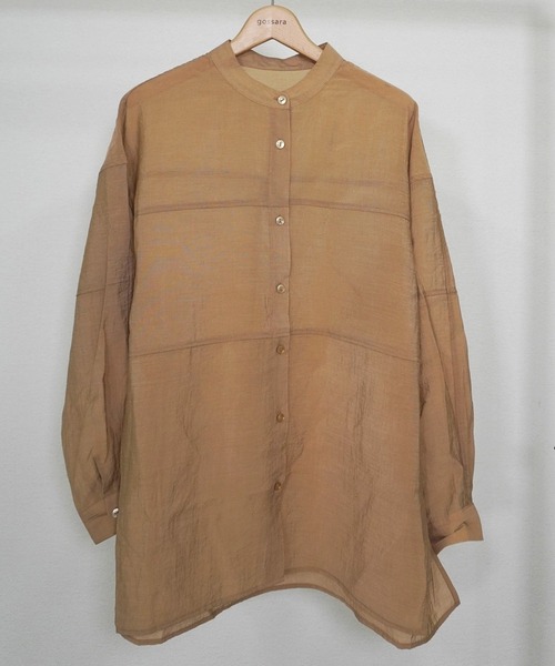 gossara（ゴサラ）の「胸切替バンドカラーシャツ（シャツ/ブラウス・レディース・ブラック/アイボリー/モカ・FREE）」の17枚目の写真