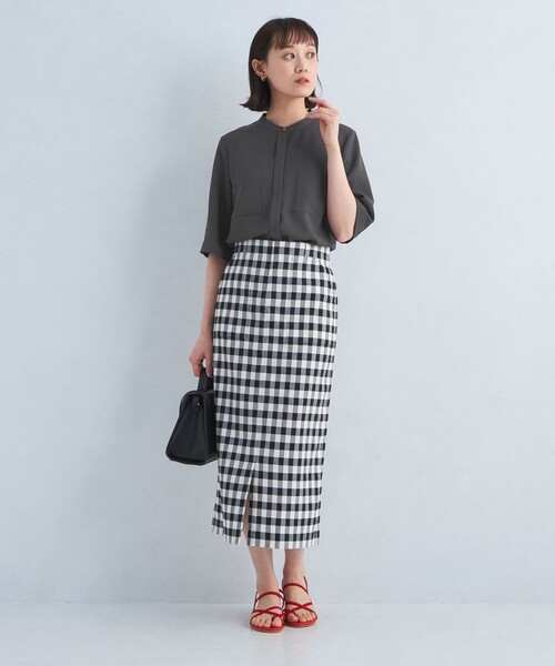 green label relaxing（グリーンレーベルリラクシング）の「ソモウライク ポケット ショートスリーブ ブラウス -マシンウォッシャブル-（シャツ/ブラウス・レディース・ライトブルー/ダークグレー/ナチュラル・FREE）」の19枚目の写真