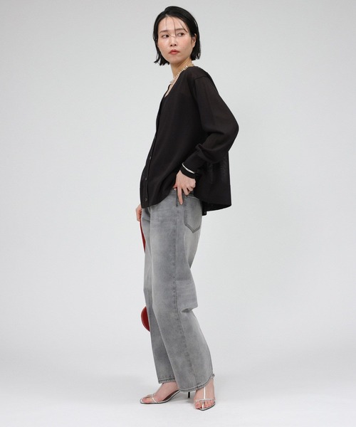 BABYLONE（バビロン）の「シアーフレアカーディガン（カーディガン/ボレロ・レディース・ブラック/ボルドー/ベージュ・フリー）」の7枚目の写真