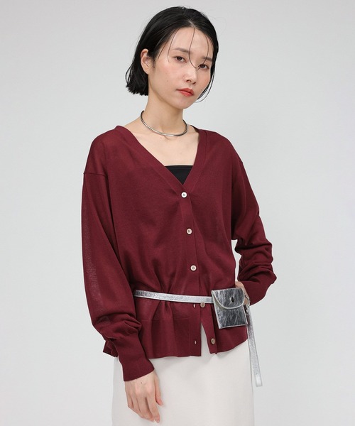 BABYLONE（バビロン）の「シアーフレアカーディガン（カーディガン/ボレロ・レディース・ブラック/ボルドー/ベージュ・フリー）」の9枚目の写真
