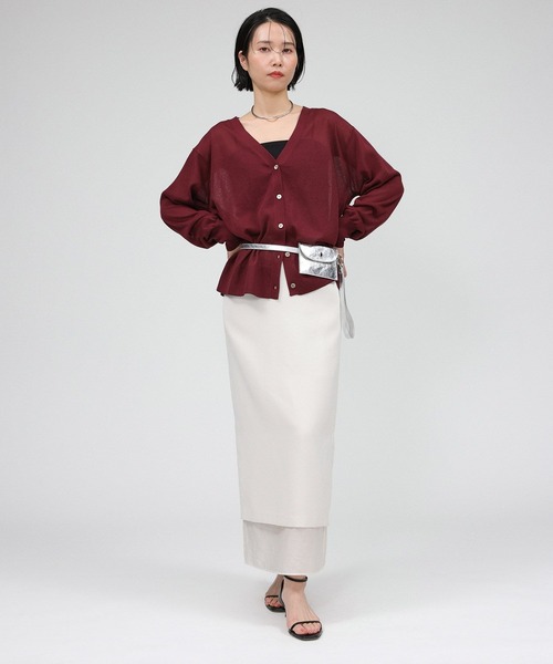 BABYLONE（バビロン）の「シアーフレアカーディガン（カーディガン/ボレロ・レディース・ブラック/ボルドー/ベージュ・フリー）」の11枚目の写真