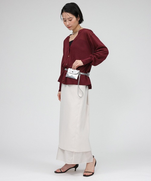 BABYLONE（バビロン）の「シアーフレアカーディガン（カーディガン/ボレロ・レディース・ブラック/ボルドー/ベージュ・フリー）」の12枚目の写真