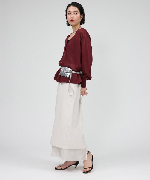 BABYLONE（バビロン）の「シアーフレアカーディガン（カーディガン/ボレロ・レディース・ブラック/ボルドー/ベージュ・フリー）」の13枚目の写真