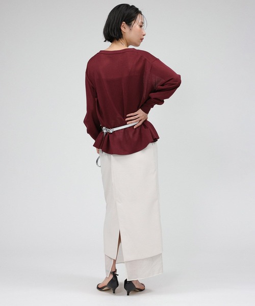 BABYLONE（バビロン）の「シアーフレアカーディガン（カーディガン/ボレロ・レディース・ブラック/ボルドー/ベージュ・フリー）」の14枚目の写真