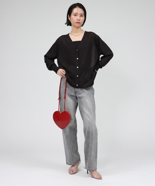 BABYLONE（バビロン）の「シアーフレアカーディガン（カーディガン/ボレロ・レディース・ブラック/ボルドー/ベージュ・フリー）」の6枚目の写真