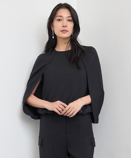 ICB(アイシービー)の「ドレープツイル ブラウス(シャツ/ブラウス・レディース・モスグリーン系/ダークブラウン系/ブラック系・40/42/44/46/48)」の2枚目の写真