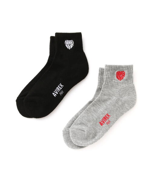 AVIREX(アヴィレックス)の「HEART SHORT LOGO SOCKS/ハートショートロゴソックス(ソックス/靴下・レディース・ホワイト/ブラック・F)」の11枚目の写真