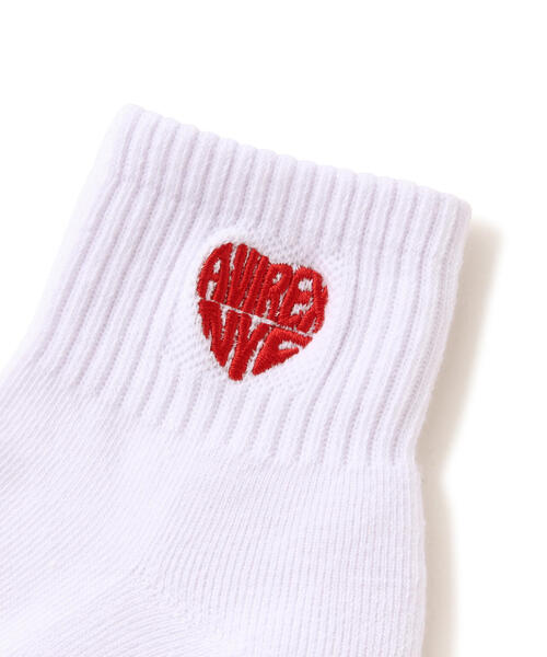 AVIREX(アヴィレックス)の「HEART SHORT LOGO SOCKS/ハートショートロゴソックス(ソックス/靴下・レディース・ホワイト/ブラック・F)」の3枚目の写真