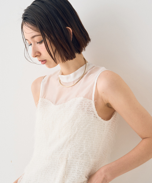 EMMA ROUGE VIF(エマルージュヴィフ)の「【一部店舗限定】シアーミックスペプラムブラウス(シャツ/ブラウス・レディース・ブラック/ホワイト・フリー)」の12枚目の写真