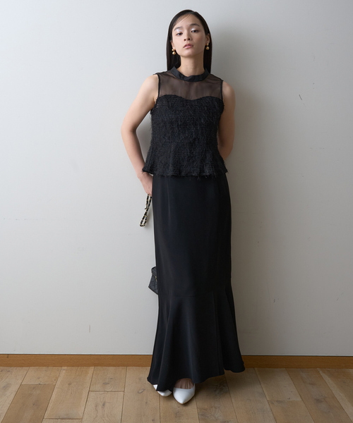 EMMA ROUGE VIF(エマルージュヴィフ)の「【一部店舗限定】シアーミックスペプラムブラウス(シャツ/ブラウス・レディース・ブラック/ホワイト・フリー)」の14枚目の写真