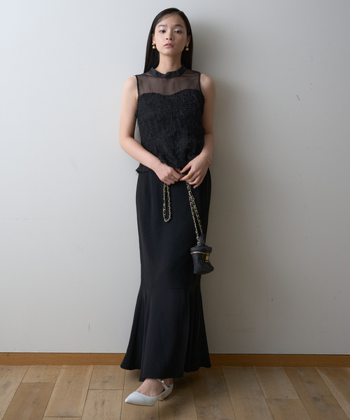 EMMA ROUGE VIF(エマルージュヴィフ)の「【一部店舗限定】シアーミックスペプラムブラウス(シャツ/ブラウス・レディース・ブラック/ホワイト・フリー)」の15枚目の写真