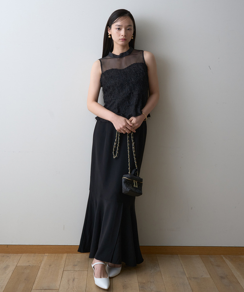 EMMA ROUGE VIF(エマルージュヴィフ)の「【一部店舗限定】シアーミックスペプラムブラウス(シャツ/ブラウス・レディース・ブラック/ホワイト・フリー)」の16枚目の写真