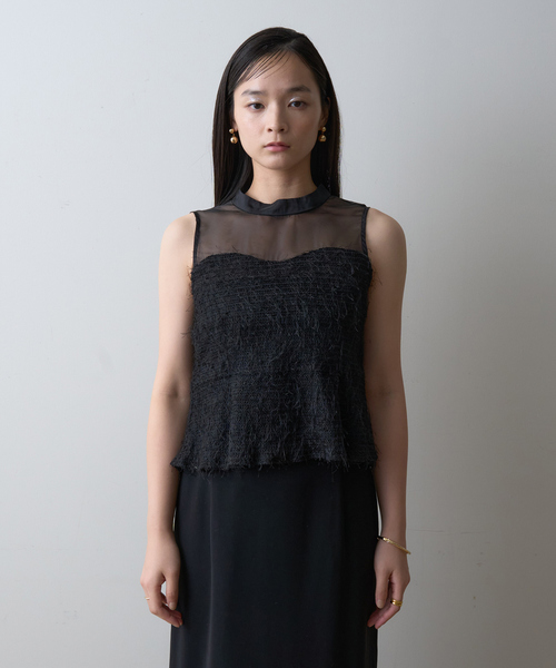 EMMA ROUGE VIF(エマルージュヴィフ)の「【一部店舗限定】シアーミックスペプラムブラウス(シャツ/ブラウス・レディース・ブラック/ホワイト・フリー)」の21枚目の写真