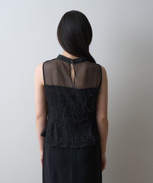 EMMA ROUGE VIF(エマルージュヴィフ)の「【一部店舗限定】シアーミックスペプラムブラウス(シャツ/ブラウス・レディース・ブラック/ホワイト・フリー)」の22枚目の写真