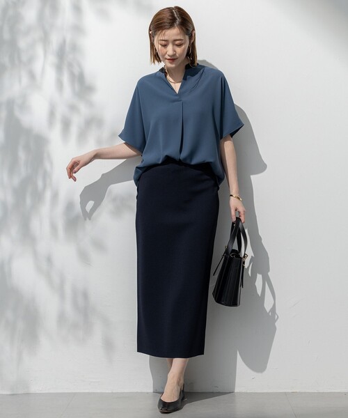 23区 S(ニジュウサンクチイサイサイズ)の「【WEB&一部店舗限定/洗える】レーヨンポリエステルストレッチ タイト スカート(スカート・レディース・ブラック系5/ネイビー系/ブラック系/ネイビー系5・32)」の7枚目の写真