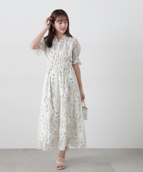 PROPORTION BODY DRESSING（プロポーションボディドレッシング）の「ウエストシャーリングラッフルワンピース / 1215140408（ワンピース・レディース・イエロー/ブルー・MEDIUM/SMALL）」の9枚目の写真