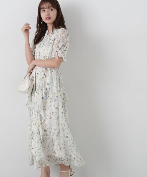 PROPORTION BODY DRESSING（プロポーションボディドレッシング）の「ウエストシャーリングラッフルワンピース / 1215140408（ワンピース・レディース・イエロー/ブルー・MEDIUM/SMALL）」の2枚目の写真