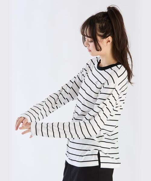 人気 agnes b. ボーダー ロングスリーブ Tシャツ アニエスベー ポケ agnes b. tシャツ 太ボーダー コットン 長袖Tシャツ ”Cool