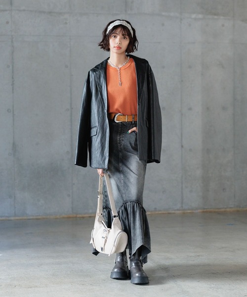 カットデニムティアードスカート（デニムスカート）｜PAGEBOY