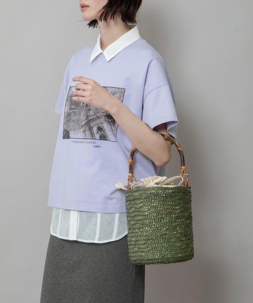 Munich(ミューニック)の「ストローバケットバッグ(かごバッグ・レディース・カーキ/ベージュ・FREE)」の9枚目の写真