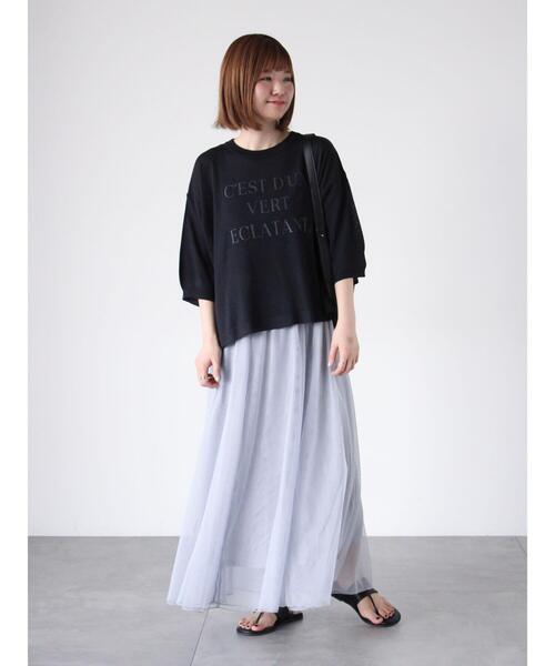 Lugnoncure（ルノンキュール）の「チュールギャザースカート（スカート・レディース・ブラック/グレー/チャコールグレー/ブラウン・F）」の5枚目の写真