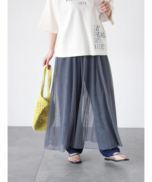 Lugnoncure（ルノンキュール）の「チュールギャザースカート（スカート・レディース・ブラック/グレー/チャコールグレー/ブラウン・F）」の10枚目の写真