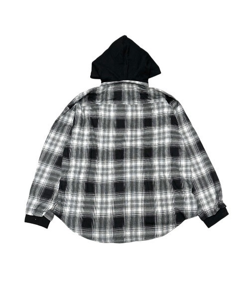 YOOU Check over shirt ※穴あり Grey Check Overshirt | Unison Label