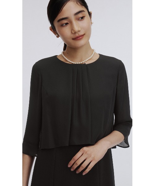 AOYAMA（アオヤマ）の「【ブラックフォーマルアンサンブル】自宅で洗える！ノーカラージャケット＋シフォンフリルブラウスワンピース〈大きいサイズあり〉｜喪服・礼服・冠婚葬祭・オケージョン｜（スーツセット・レディース・ブラック・5号/7号/9号/11号/13号/15号/17号/19号/21号/23号/25号/27号/29号）」の15枚目の写真