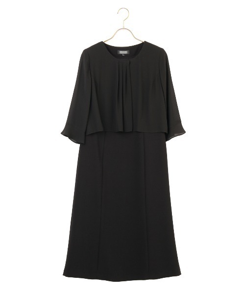 AOYAMA（アオヤマ）の「【ブラックフォーマルアンサンブル】自宅で洗える！ノーカラージャケット＋シフォンフリルブラウスワンピース〈大きいサイズあり〉｜喪服・礼服・冠婚葬祭・オケージョン｜（スーツセット・レディース・ブラック・5号/7号/9号/11号/13号/15号/17号/19号/21号/23号/25号/27号/29号）」の9枚目の写真