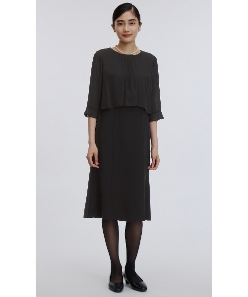 AOYAMA（アオヤマ）の「【ブラックフォーマルアンサンブル】自宅で洗える！ノーカラージャケット＋シフォンフリルブラウスワンピース〈大きいサイズあり〉｜喪服・礼服・冠婚葬祭・オケージョン｜（スーツセット・レディース・ブラック・5号/7号/9号/11号/13号/15号/17号/19号/21号/23号/25号/27号/29号）」の14枚目の写真