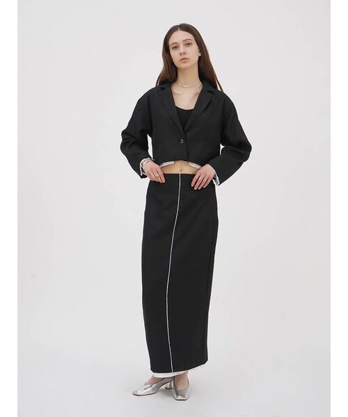 :ETHROF(イーサオブ)の「CUT-OFF DESIGN LONG SKIRT(スカート・レディース・ブラック・MEDIUM)」の12枚目の写真