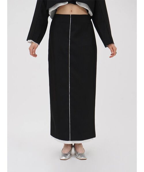 :ETHROF(イーサオブ)の「CUT-OFF DESIGN LONG SKIRT(スカート・レディース・ブラック・MEDIUM)」の3枚目の写真