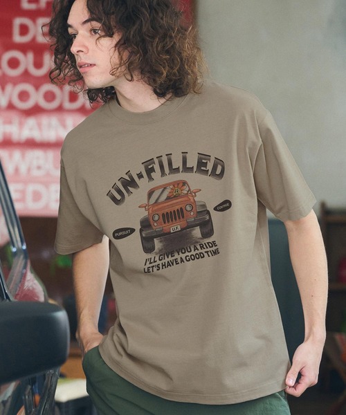 UN-FILLED(アンフィルド)の「mt9714- U.F OFF ROAD CAR HEAVY WEIGHT T-SHIRT Tシャツ(Tシャツ/カットソー・メンズ・ホワイト/サンドベージュ・XL/M/L)」の3枚目の写真