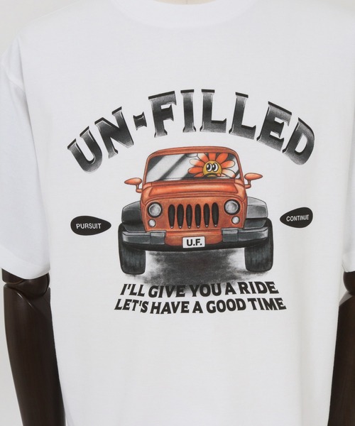 UN-FILLED(アンフィルド)の「mt9714- U.F OFF ROAD CAR HEAVY WEIGHT T-SHIRT Tシャツ(Tシャツ/カットソー・メンズ・ホワイト/サンドベージュ・XL/M/L)」の19枚目の写真