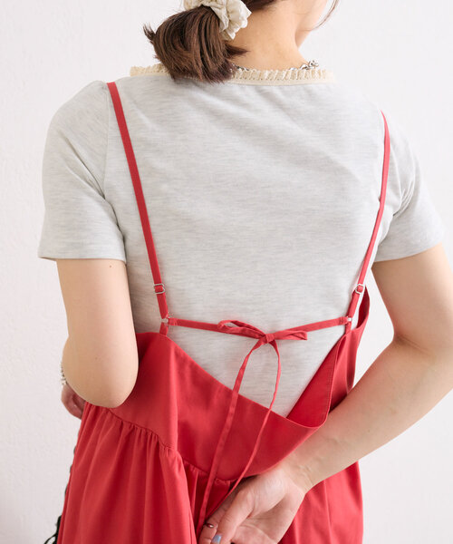 w closet（ダブルクローゼット）の「タックティアードキャミワンピース（ワンピース・レディース・ピンク/ブラック系その他/ブラック/レッド/オフホワイト・FREE）」の15枚目の写真