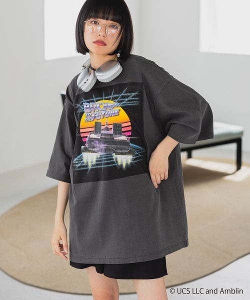 PAGEBOY（ページボーイ）の「【PBLIM×BACK TO THE FUTURE】タイムマシーンTシャツ（Tシャツ/カットソー・レディース・ネイビー/チャコールグレー・FREE）」の8枚目の写真