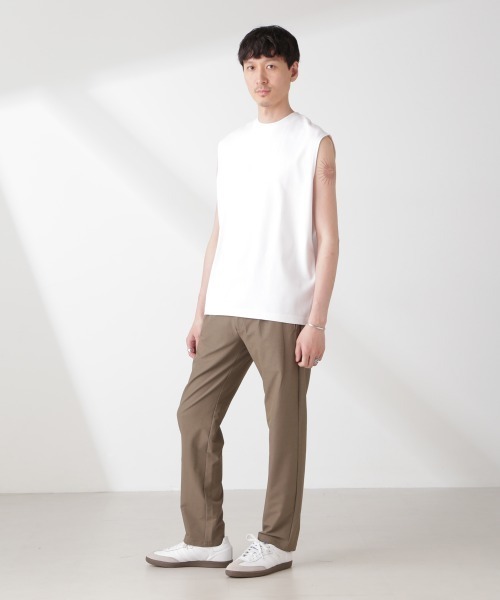 NANO universe（ナノユニバース）の「クールタッチ プレーティング天竺 ノースリーブ（タンクトップ・メンズ・ホワイト/ブラック・M/L）」の7枚目の写真