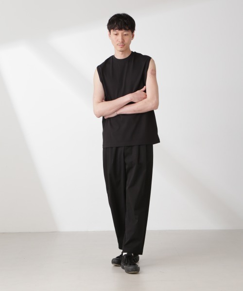 NANO universe（ナノユニバース）の「クールタッチ プレーティング天竺 ノースリーブ（タンクトップ・メンズ・ホワイト/ブラック・M/L）」の13枚目の写真