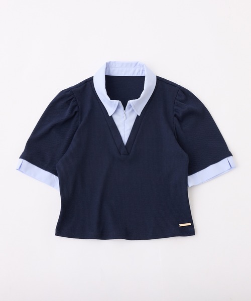 シャツレイヤードトップス（Tシャツ/カットソー）｜one after