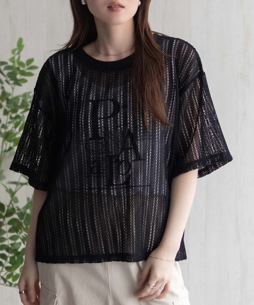 NAVY(ネイビー)の「NAVY メッシュレースTシャツ アンサンブル レイヤード(アンサンブル・レディース・オフホワイト/グレー/ブラック・M/L)」の11枚目の写真