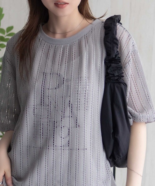NAVY(ネイビー)の「NAVY メッシュレースTシャツ アンサンブル レイヤード(アンサンブル・レディース・オフホワイト/グレー/ブラック・M/L)」の18枚目の写真