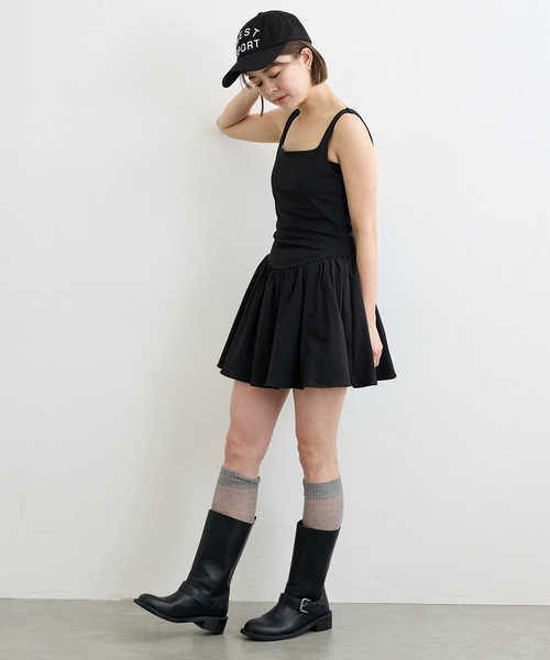 U by SPICK&SPAN（ユーバイスピックアンドスパン）の「ハイゲージカットミニワンピース（ワンピース・レディース・ブラック/White・FREE）」の7枚目の写真